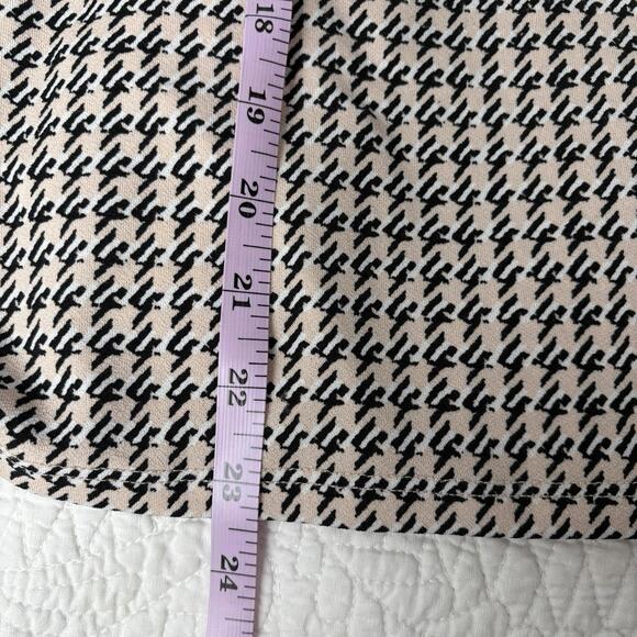 Adrianna Papell XL Stretch Pink Black Houndstooth Stretch Ruffled Collar Sleeve - Picture 6 of 15